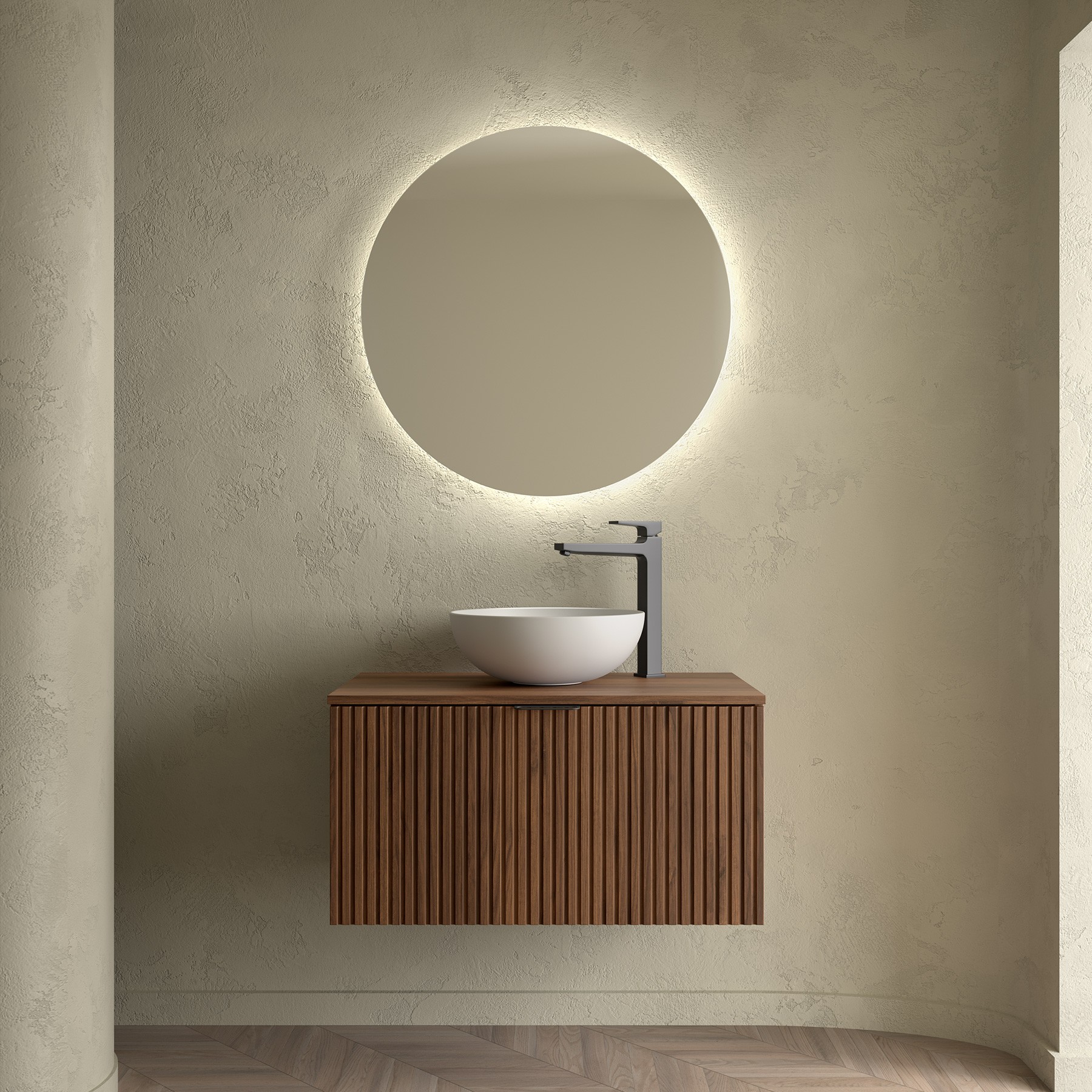 SALGAR BIBA BAJO+ENCIMERA NOGAL MAYA 80 CM - Imagen 2