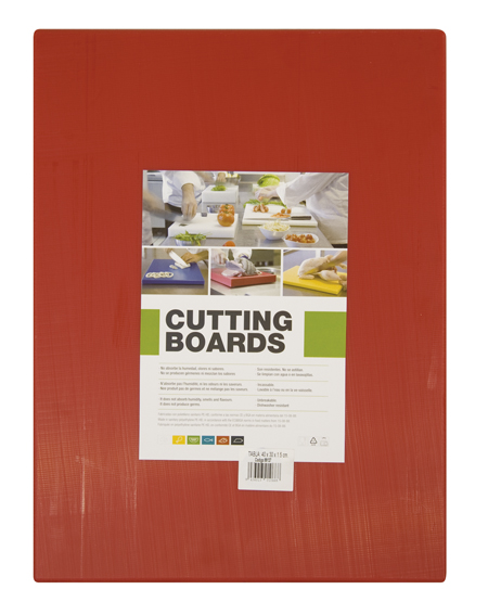 TABLA DE COCINA DE FIBRA ROJA 40X30 FLORES CORTES - Imagen 2