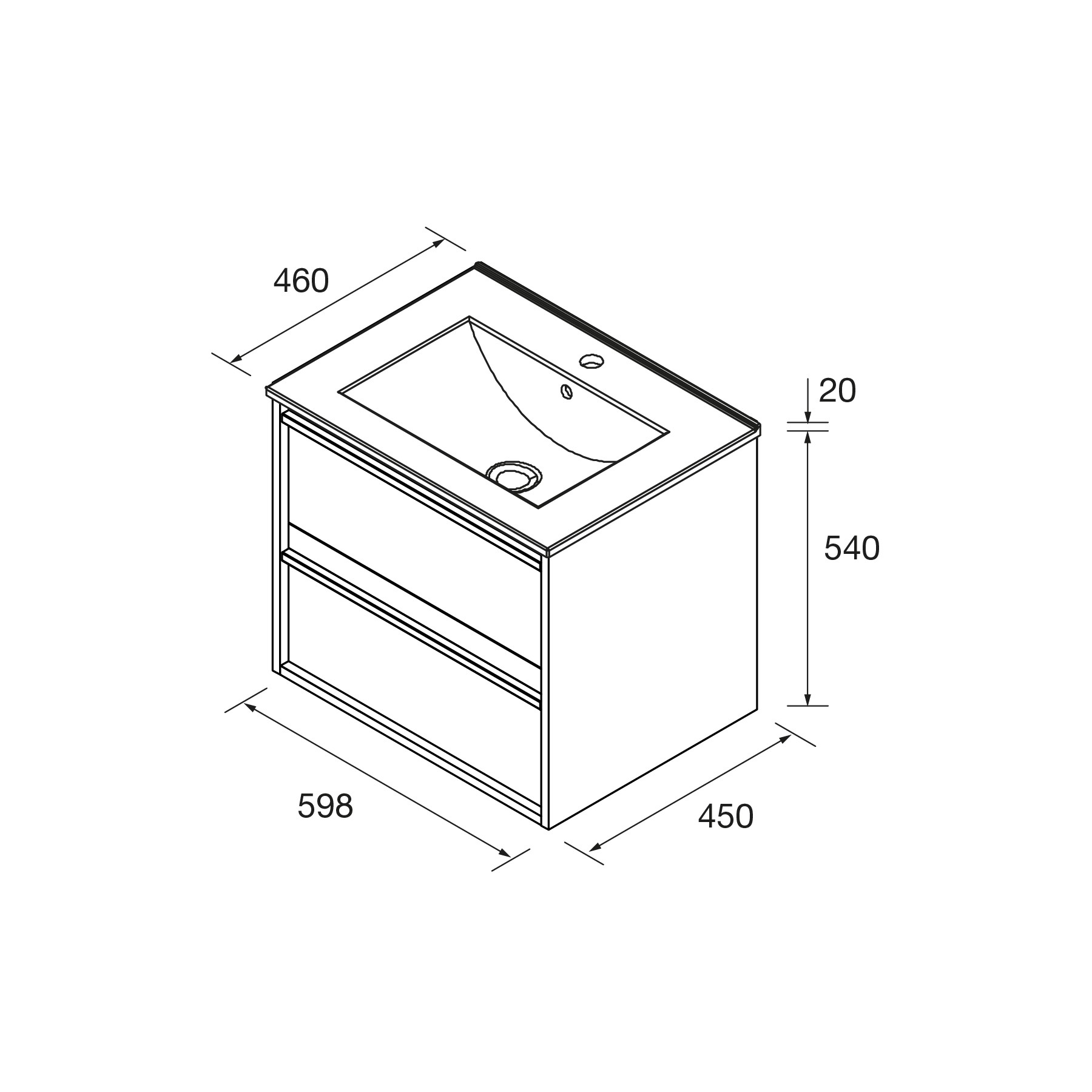 SALGAR ATTILA BAJO 2C + ENCIMERA PORCELANA NATURAL 60 CM - Imagen 4