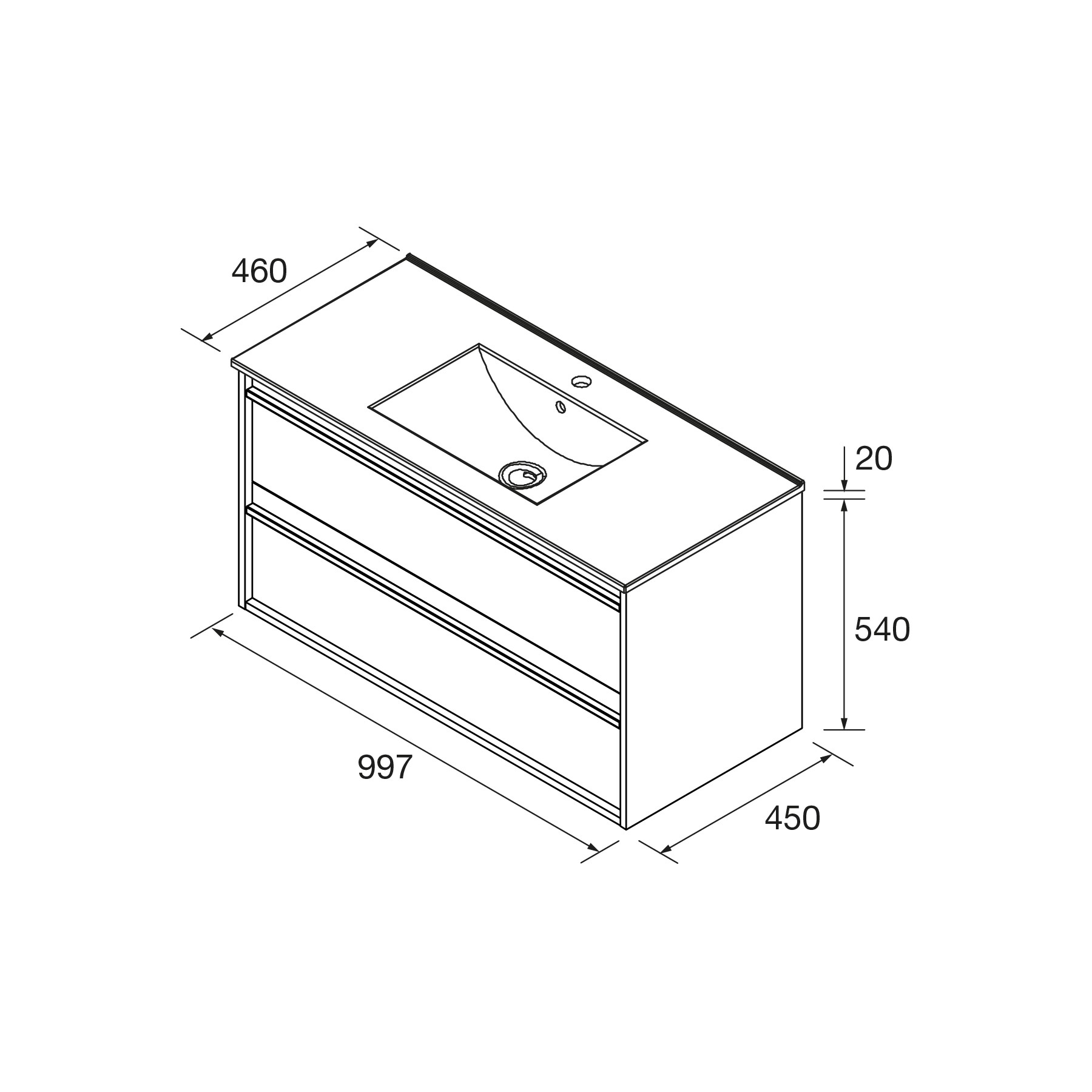 SALGAR ATTILA BAJO 2C + ENCIMERA PORCELANA NATURAL 100 CM - Imagen 4