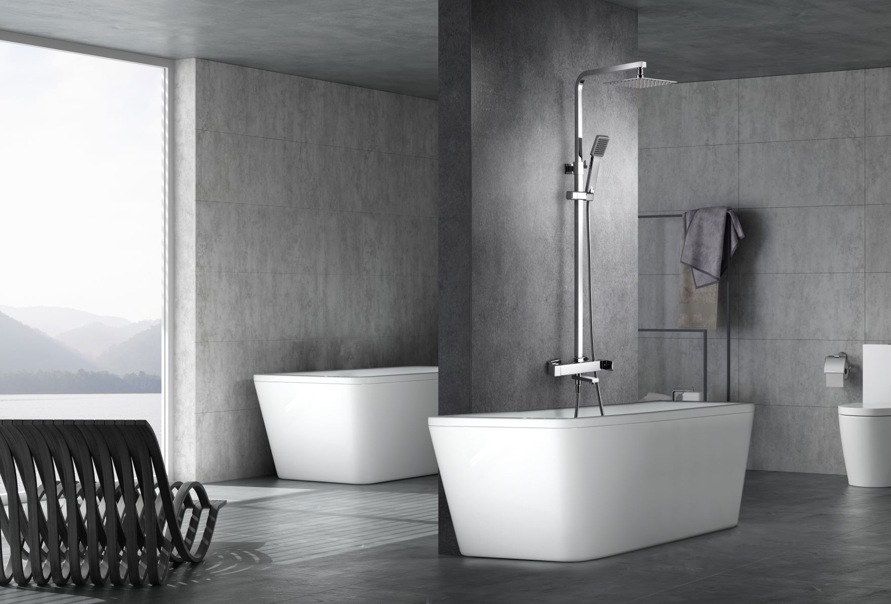 FIYI CONJUNTO DE BAÑERA EXTENSIBLE MONOMANDO CROMO IMEX - Imagen 3