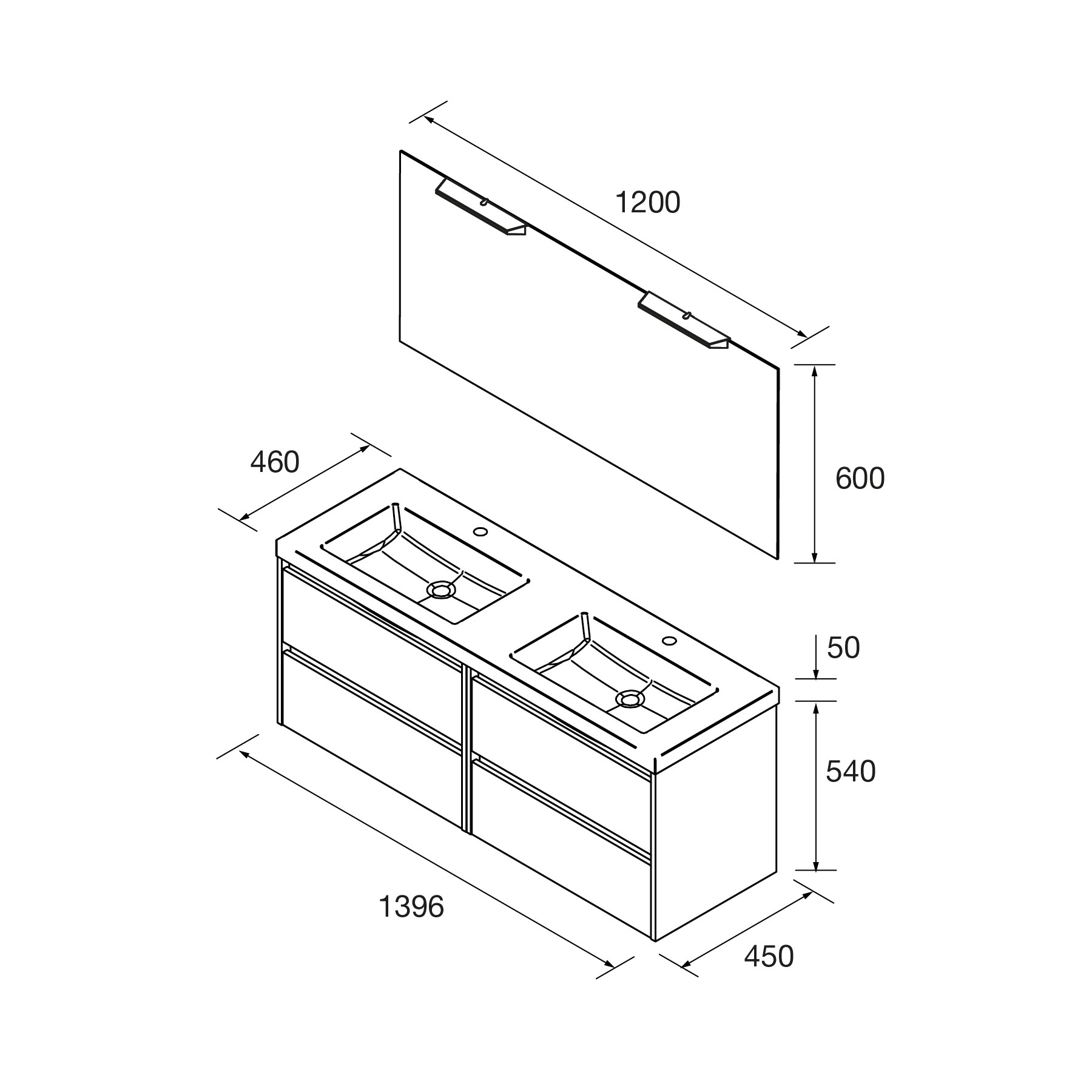 SALGAR NOJA CONJUNTO COMPLETO DOBLE 2S NOGAL MAYA 140 CM - Imagen 3