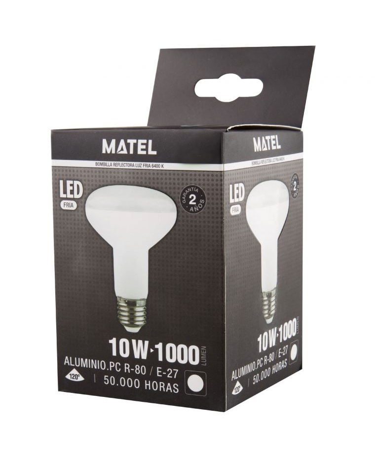 BOMBILLA LED REFLECTORA E27 R80 10W FRIA MATEL - Imagen 3