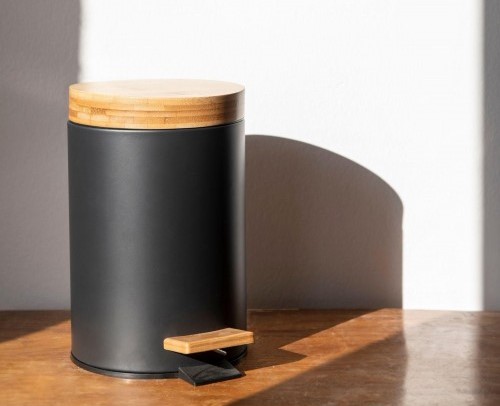 PAPELERA 3L NEGRO/BAMBÚ - Imagen 3