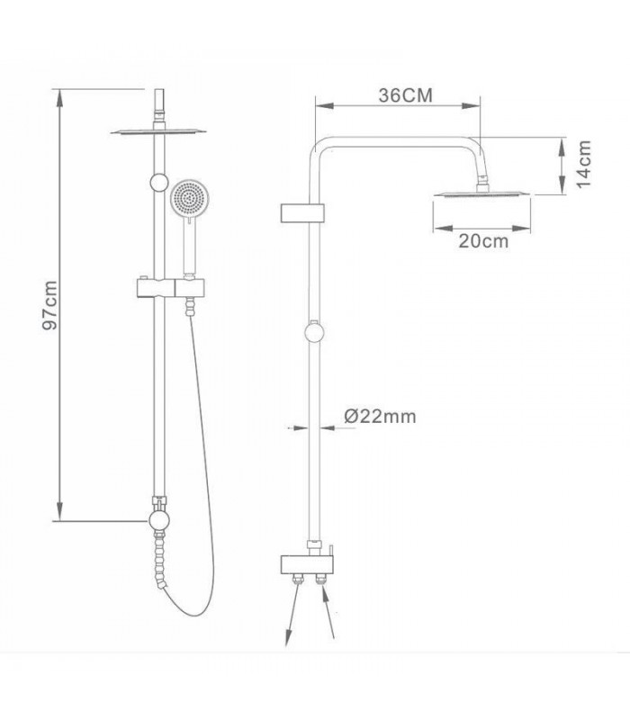 EUROPA BARRA DE DUCHA CROMO IMEX - Imagen 5