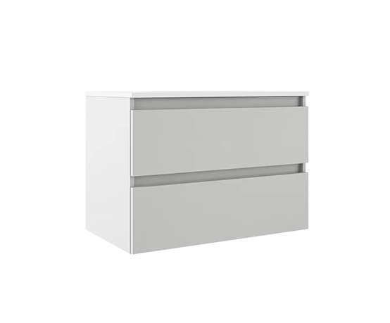 VISOBATH BOX BAJO + ENCIMERA PORCELANA 2C 80 CM BLANCO MATE FONDO REDUCIDO - Imagen 4