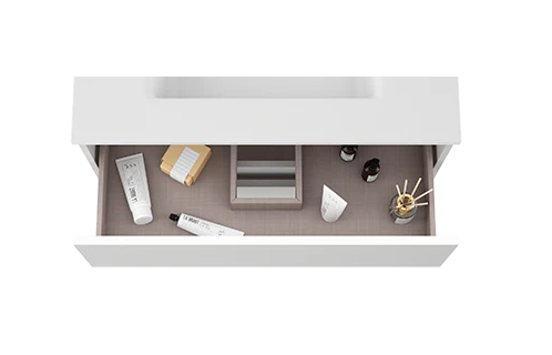 VISOBATH BOX BAJO + ENCIMERA PORCELANA 2C 60 CM BLANCO BRILLO FONDO REDUCIDO - Imagen 4