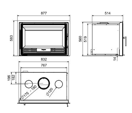 HERGOM C-3 INSERTABLE DE LEÑA 80 CM - Imagen 4