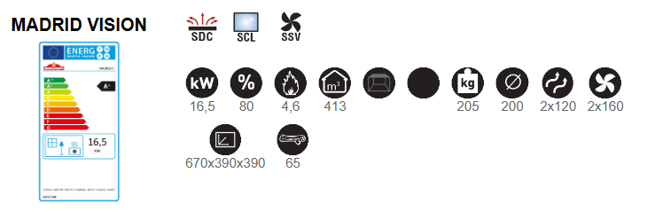 BRONPI MADRID INSERTABLE DE LE脩A VISION 90 CM - Imagen 6