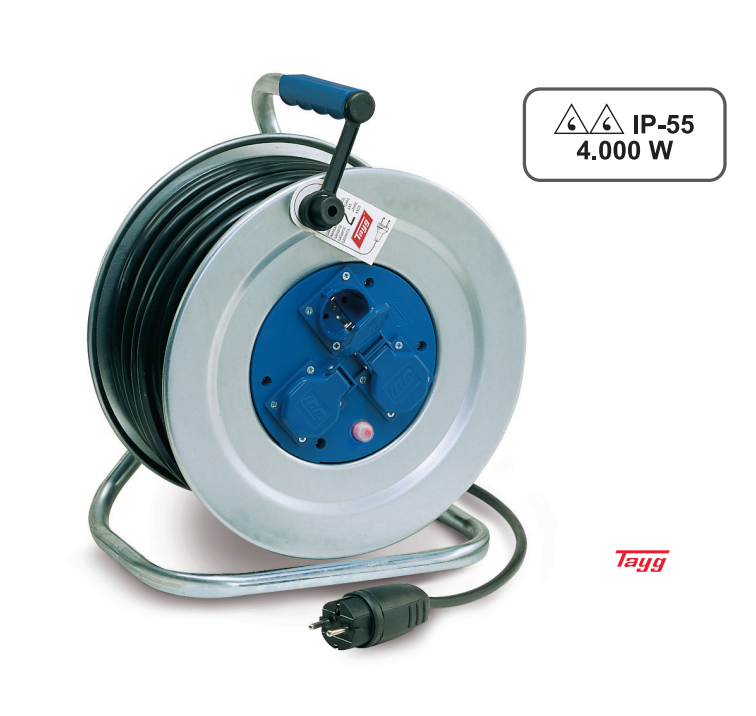 EXTENSIBLE 3X2,5mm 785511 25M METALICO CON TAPAS TAYG - Imagen 2