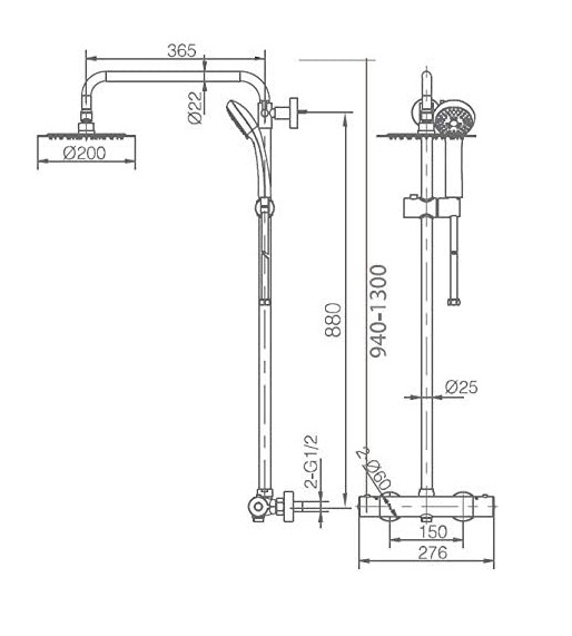 CONJUNTO DE DUCHA TERMOSTÁTICA REDONDO CROMADO IMEX - Imagen 5