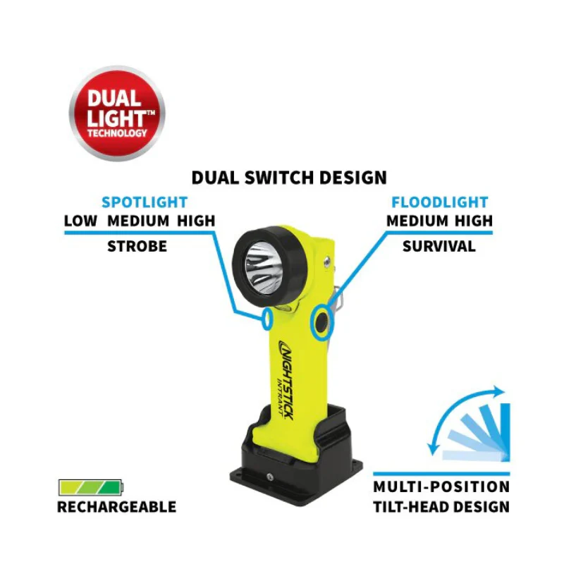 LINTERNA ANGULAR DUAL INTRÍNSECAMENTE SEGURA RECARGABLE - 205 LUMENS - Imagen 2