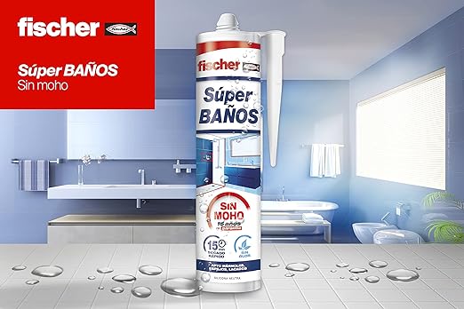 CAJA 12 UD SILICONA SUPERBAÑOS BLANCA FISCHER 280ML - Imagen 2
