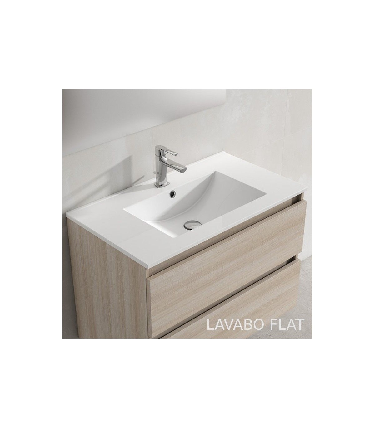 BOX BAJO + ENCIMERA PORCELANA 3C A SUELO 80CM BLANCO MATE F. REDUCIDO - Imagen 3